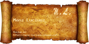 Menz Luciusz névjegykártya